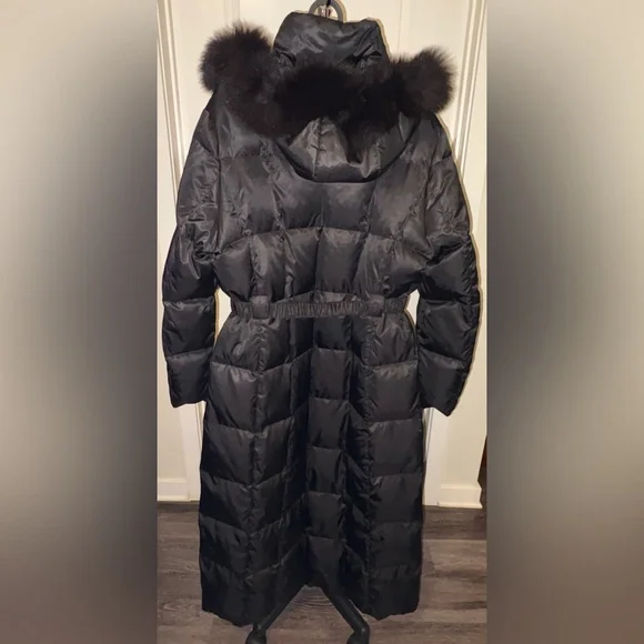 1 Madison Luxe Women's Down-Filled Coat with Front Vestee Black Size Large - Picture 8 of 13
